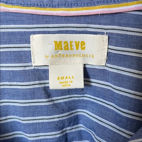 Anthropologie maeve striped relaxed fit painted blue and white swing top - Picture 4 of 11